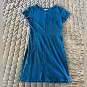 UO Silence + Noise Dark Teal Fitted T-Shirt Dress